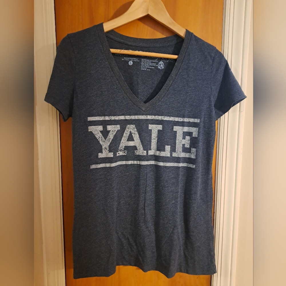 L.O.L. Vintage Blue Graphic Short Sleeve Tee With YALE Graphic